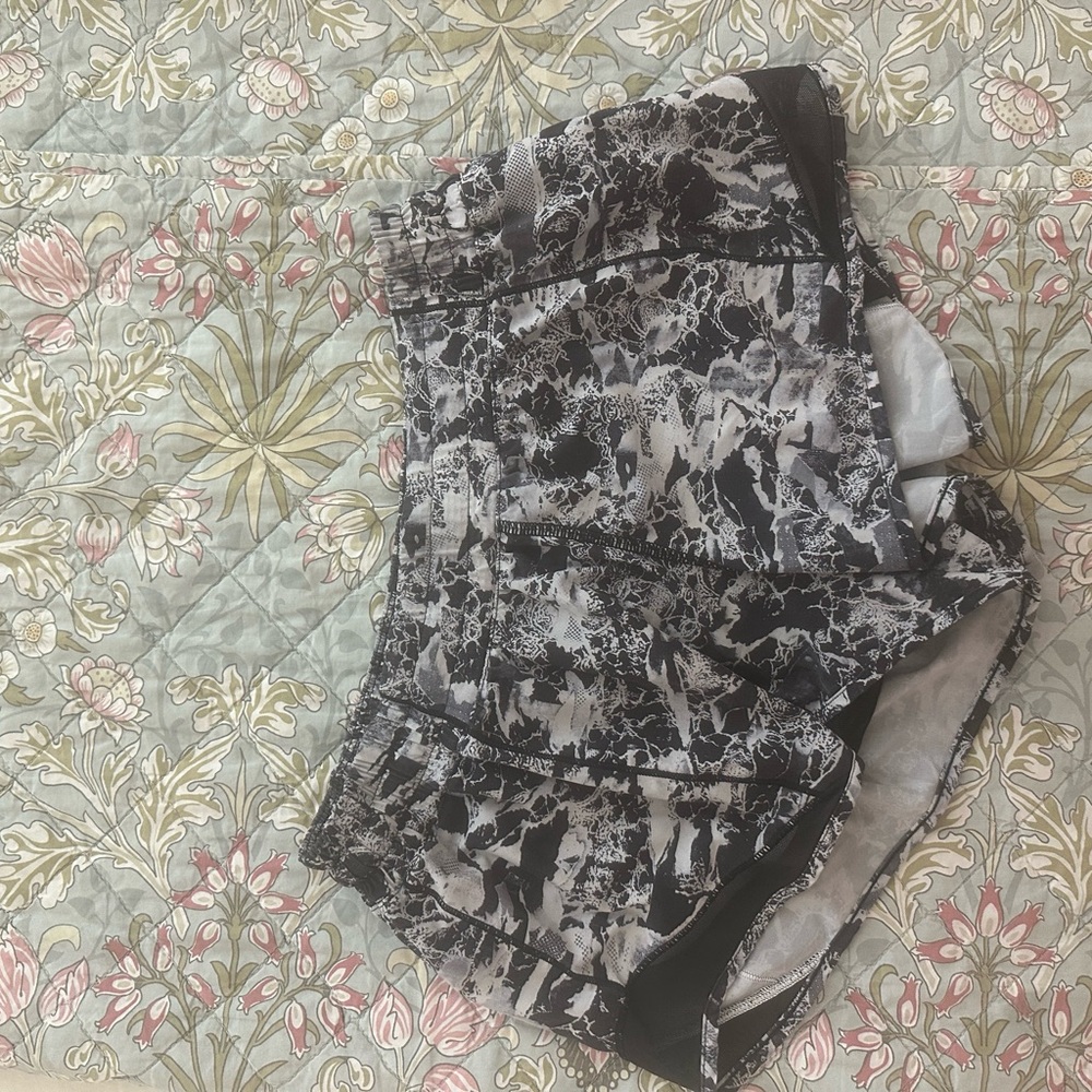 lululemon athletica Black and White Marbled Athletic Shorts